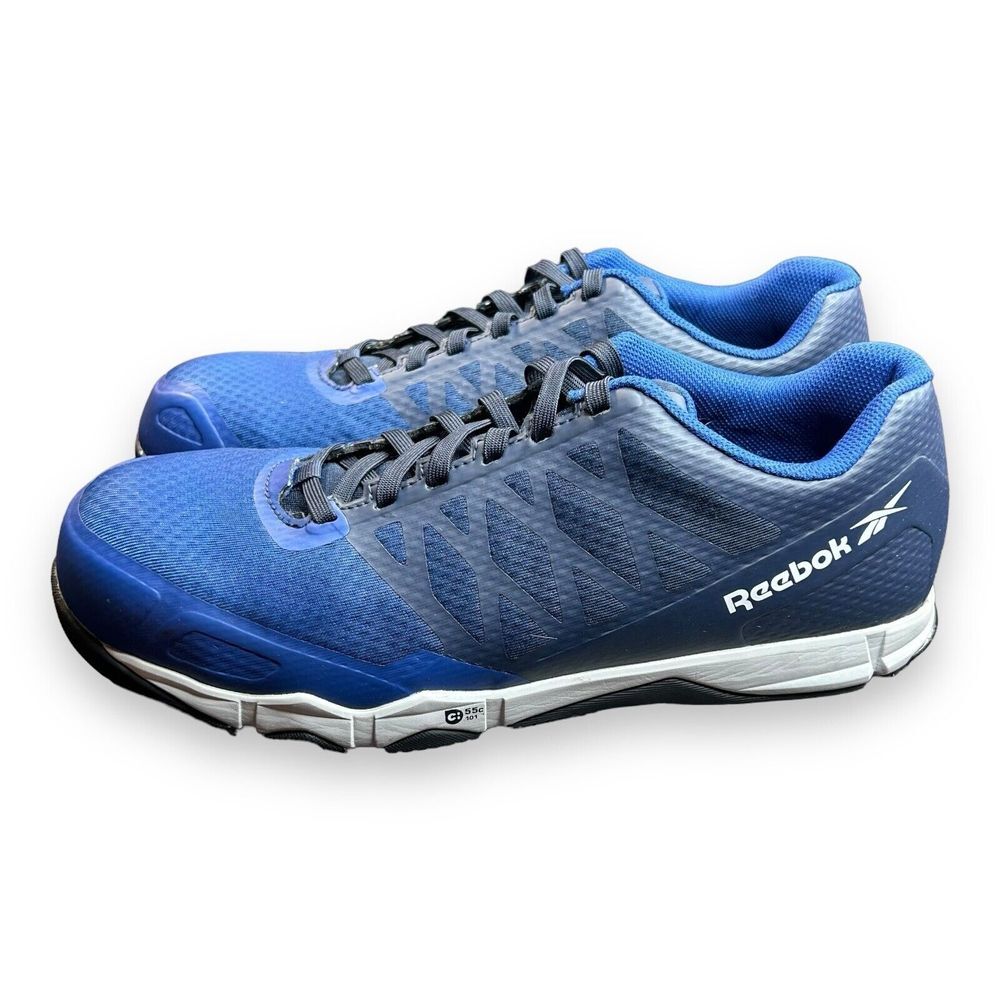 Reebok Speed TR Work Shoe RB4451 Blue Black Fabric Mesh Synthetic Mens Size 10.5